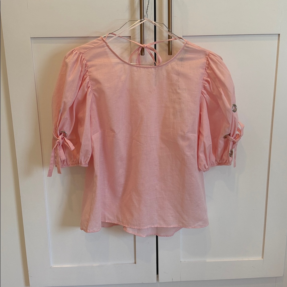Zara Pink Puff Sleeve Blouse